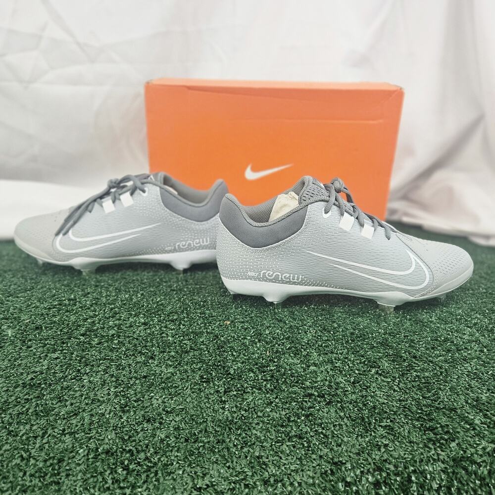 Nike CZ5920-012 Womens Hyperdiamond 4 PRO Metal Softball Cleats Grey White US 10